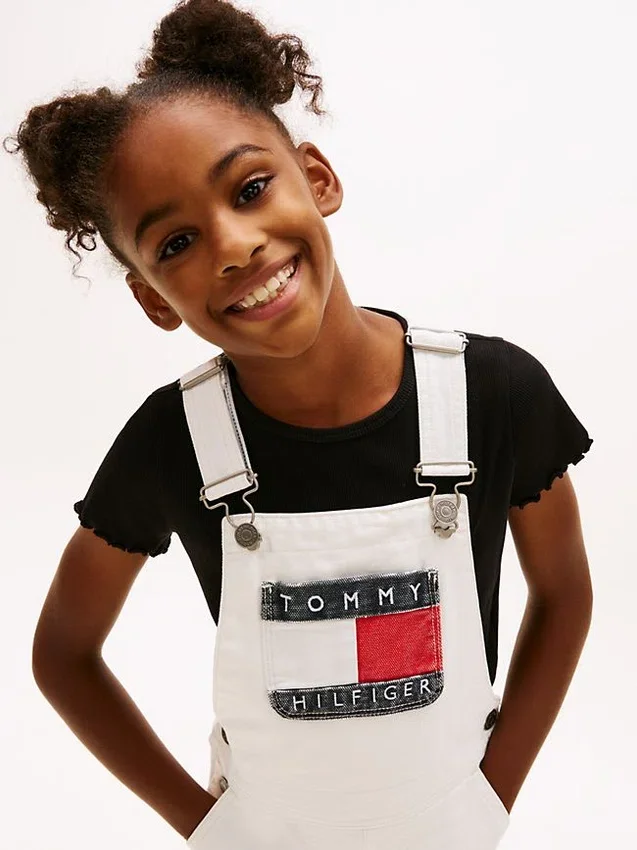 Kids’ Hilfiger Badge Denim Overall Dress Kids’ Hilfiger Badge Denim Overall Dress