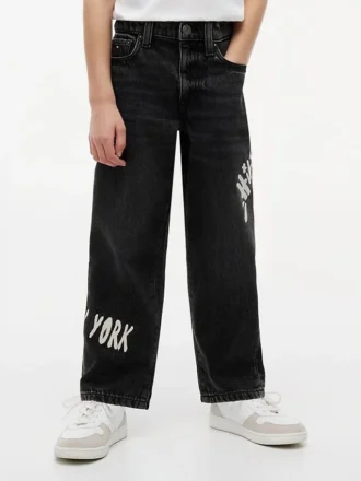 Kids’ Hilfiger Graffiti Print Baggy Jean