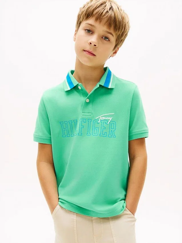 Kids’ Hilfiger Logo Stretch Polo Kids’ Hilfiger Logo Stretch Polo