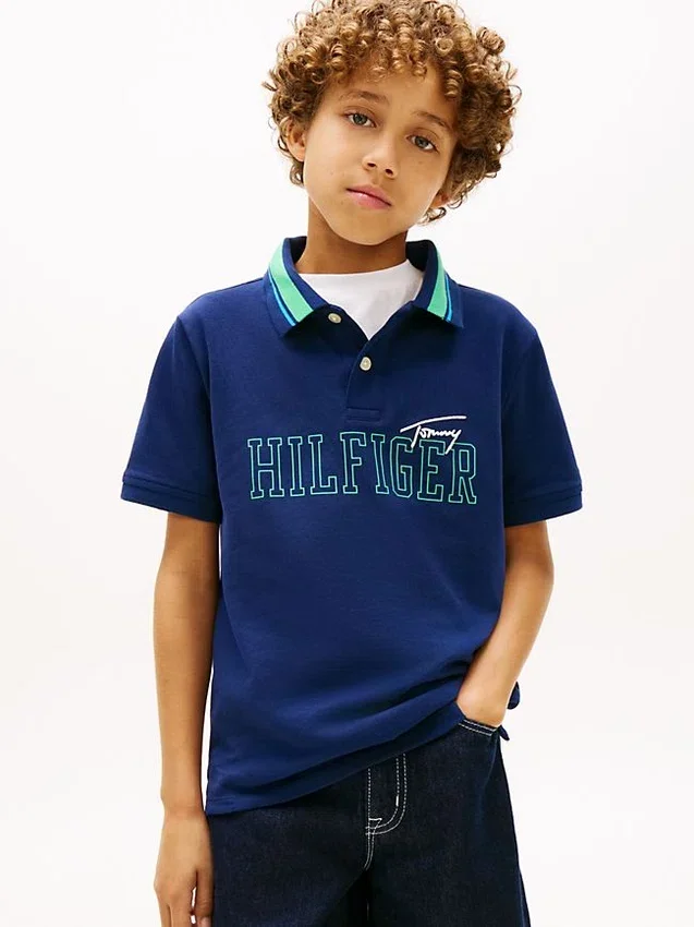 Kids’ Hilfiger Logo Stretch Polo Kids’ Hilfiger Logo Stretch Polo