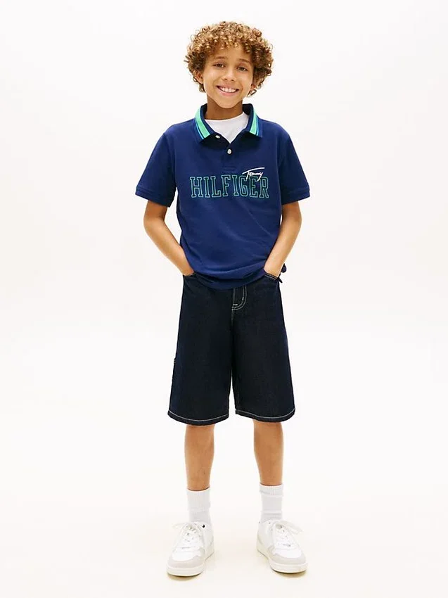 Kids’ Hilfiger Logo Stretch Polo Kids’ Hilfiger Logo Stretch Polo