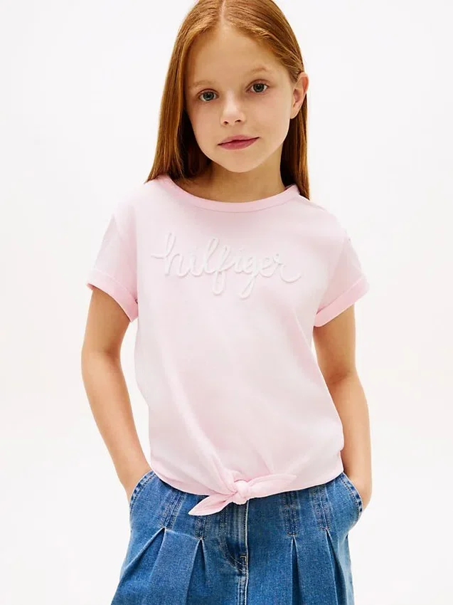 Kids’ Hilfiger Logo Tie-Front T-Shirt Kids’ Hilfiger Logo Tie-Front T-Shirt