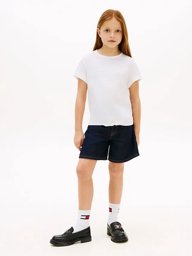 Kids’ Hilfiger Logo Tie-Front T-Shirt Kids’ Hilfiger Logo Tie-Front T-Shirt