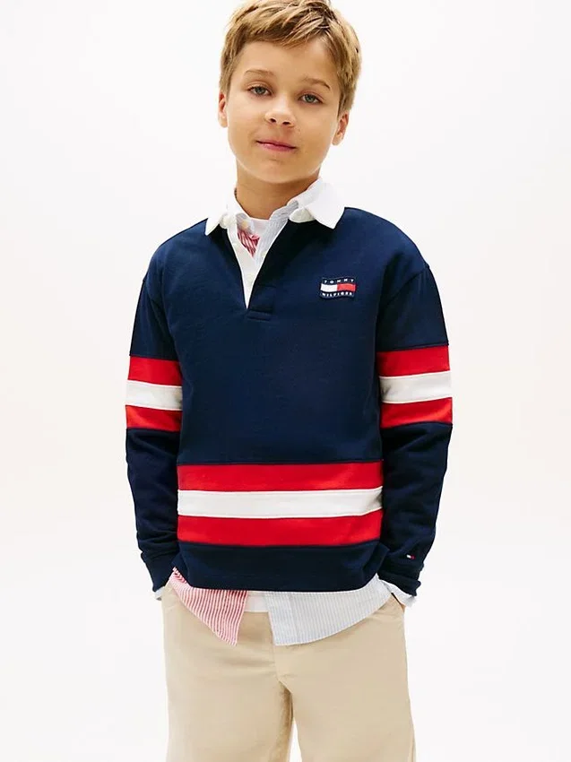 Kids’ Logo Graphic Stripe Rugby Polo Kids’ Logo Graphic Stripe Rugby Polo