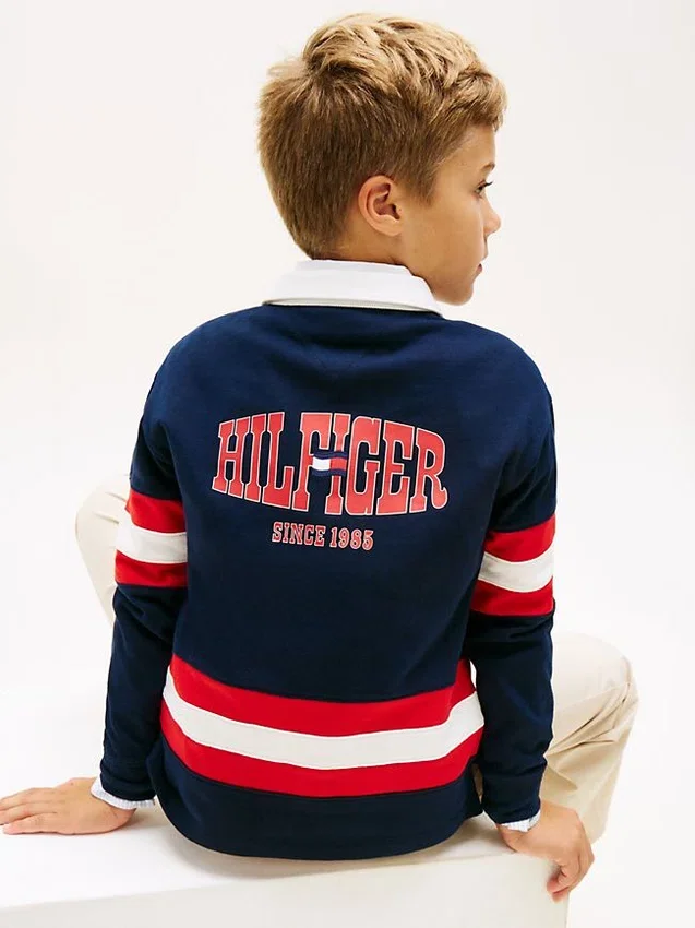Kids’ Logo Graphic Stripe Rugby Polo Kids’ Logo Graphic Stripe Rugby Polo