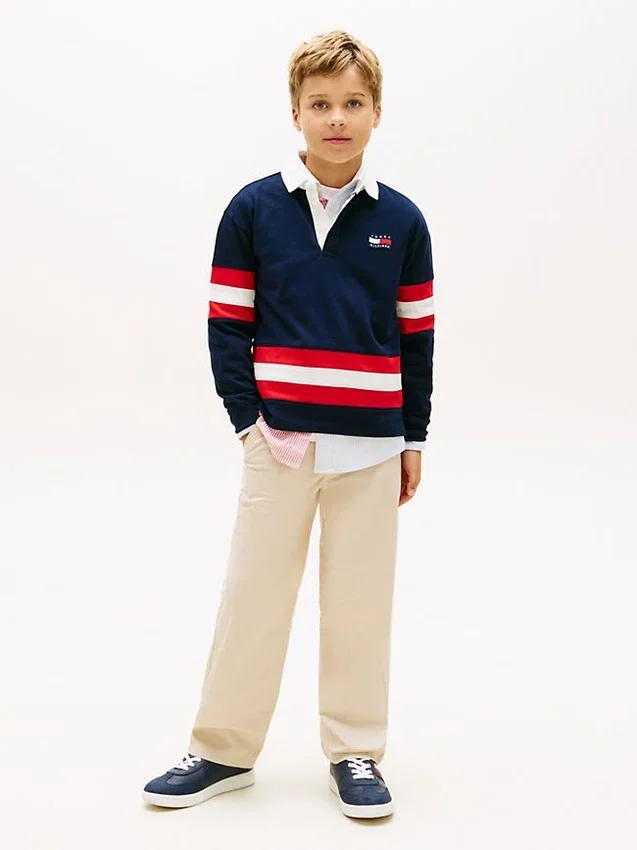 Kids’ Logo Graphic Stripe Rugby Polo Kids’ Logo Graphic Stripe Rugby Polo