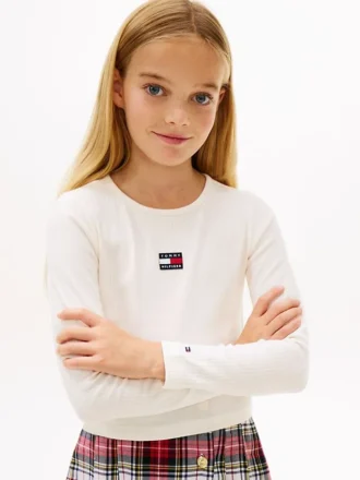 Kids’ Long-Sleeve Badge Ribbed T-Shirt