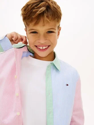 Kids’ Mixed Stripe Stretch Oxford Shirt