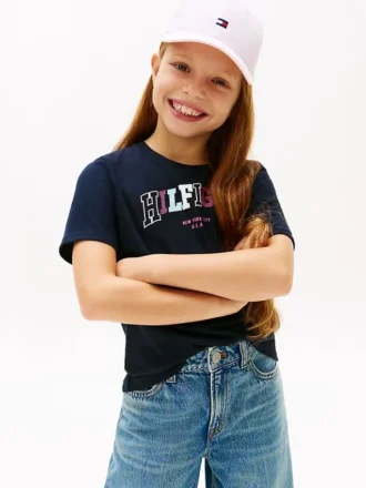 Kids’ Multicolor Hilfiger Logo T-Shirt