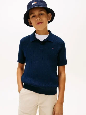 Kids’ Open Knit Sweater Polo