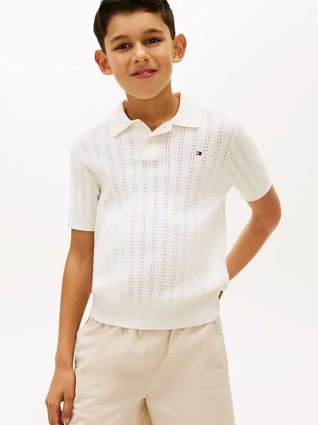 Kids’ Open Knit Sweater Polo Kids’ Open Knit Sweater Polo