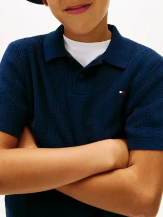 Kids’ Open Knit Sweater Polo