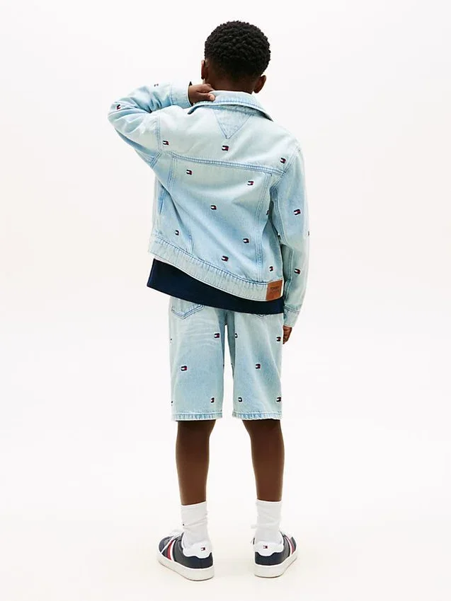 Kids’ Oversize Wavy Flag Denim Jacket Kids’ Oversize Wavy Flag Denim Jacket