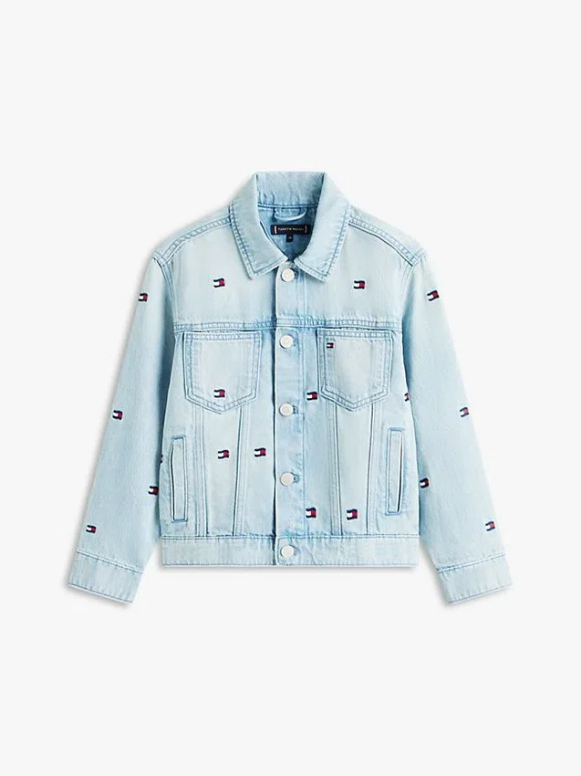 Kids’ Oversize Wavy Flag Denim Jacket Kids’ Oversize Wavy Flag Denim Jacket