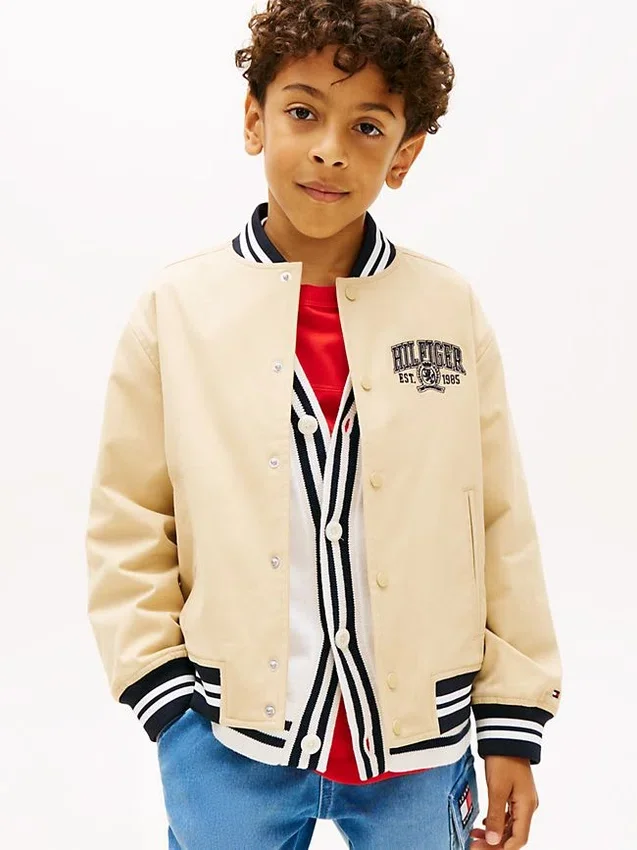 Kids’ Peached Twill Varsity Bomber Kids’ Peached Twill Varsity Bomber