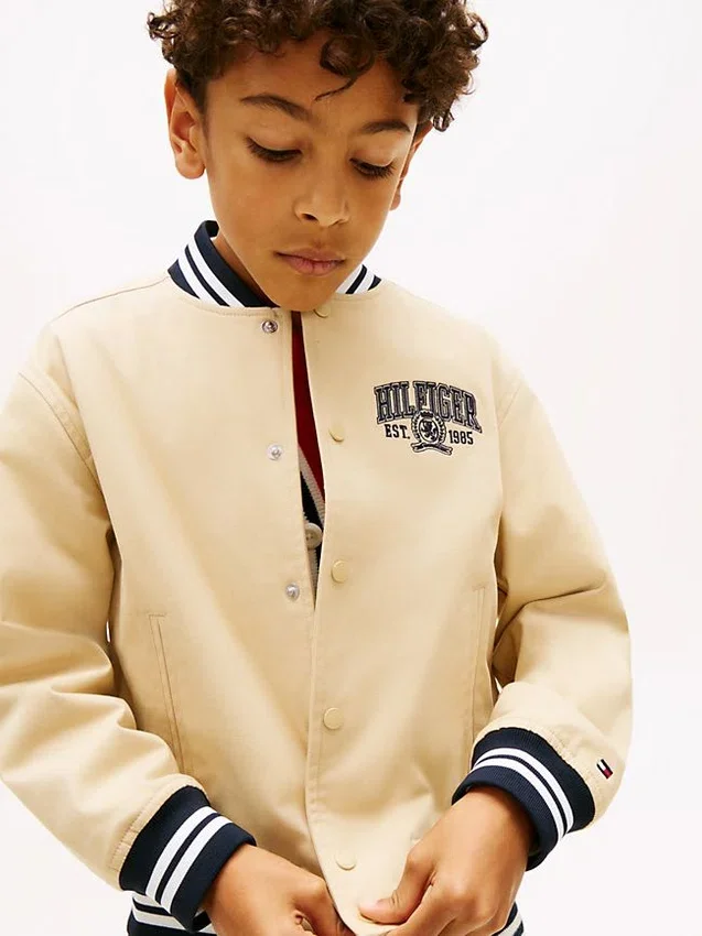 Kids’ Peached Twill Varsity Bomber Kids’ Peached Twill Varsity Bomber