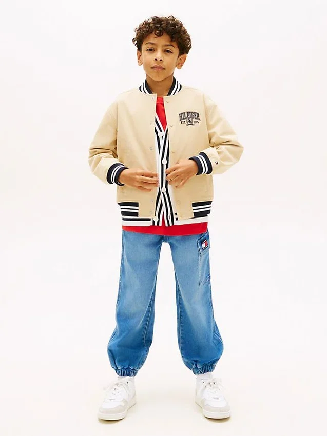 Kids’ Peached Twill Varsity Bomber Kids’ Peached Twill Varsity Bomber