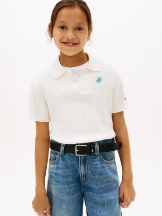 Kids’ Pointelle Sweater Polo