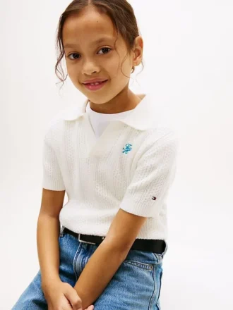 Kids’ Pointelle Sweater Polo