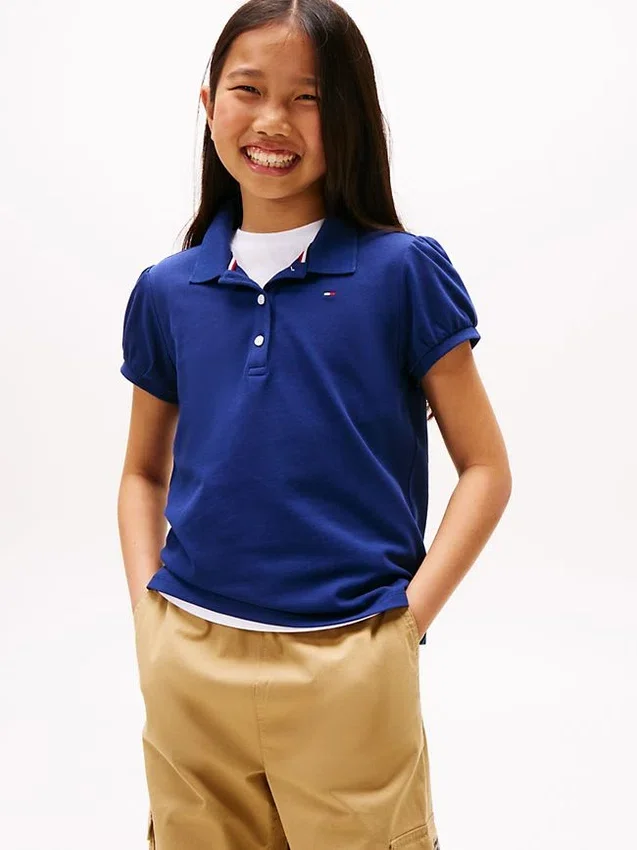 Kids’ Puff-Sleeve Stretch Polo Kids’ Puff-Sleeve Stretch Polo