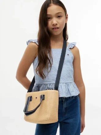 Kids’ Raffia Crossbody Bag