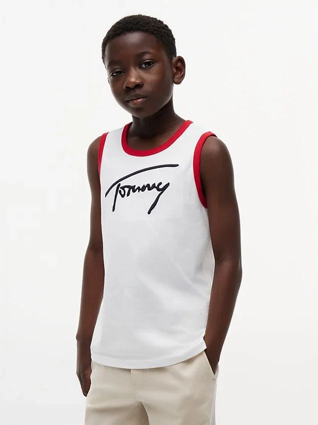 Kids’ Script Tommy Logo Tank Top Kids’ Script Tommy Logo Tank Top