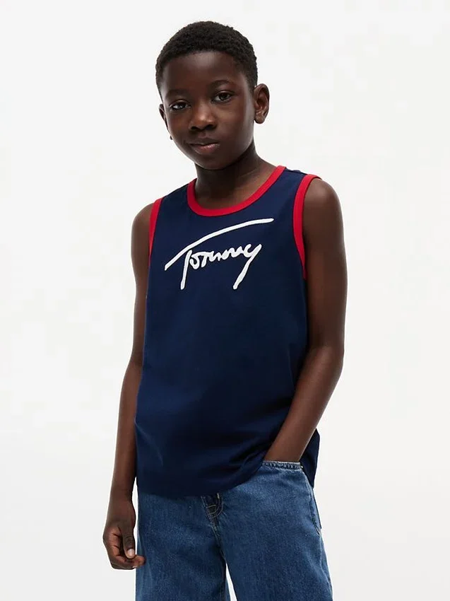 Kids’ Script Tommy Logo Tank Top Kids’ Script Tommy Logo Tank Top