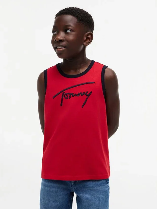 Kids’ Script Tommy Logo Tank Top Kids’ Script Tommy Logo Tank Top