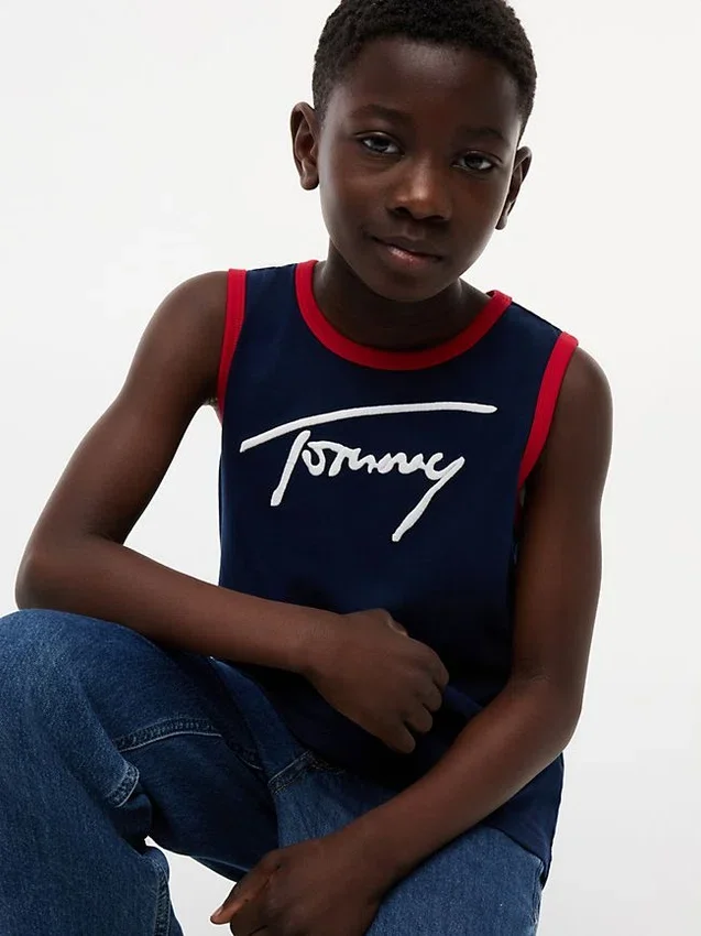 Kids’ Script Tommy Logo Tank Top Kids’ Script Tommy Logo Tank Top