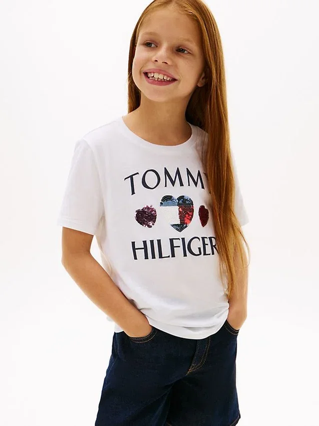 Kids’ Sequin Heart Logo T-Shirt Kids’ Sequin Heart Logo T-Shirt