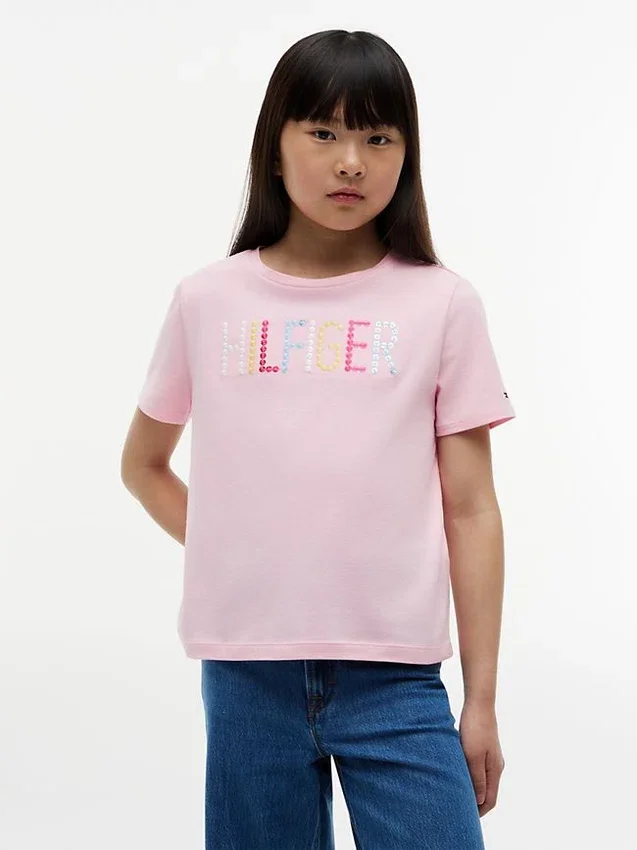 Kids’ Sequin Hilfiger Logo T-Shirt Kids’ Sequin Hilfiger Logo T-Shirt