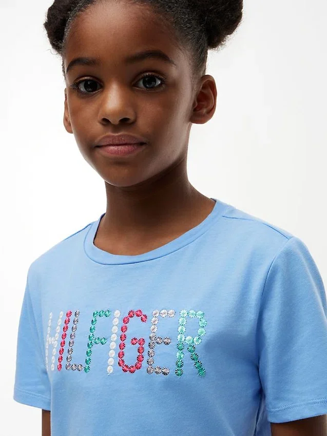 Kids’ Sequin Hilfiger Logo T-Shirt Kids’ Sequin Hilfiger Logo T-Shirt