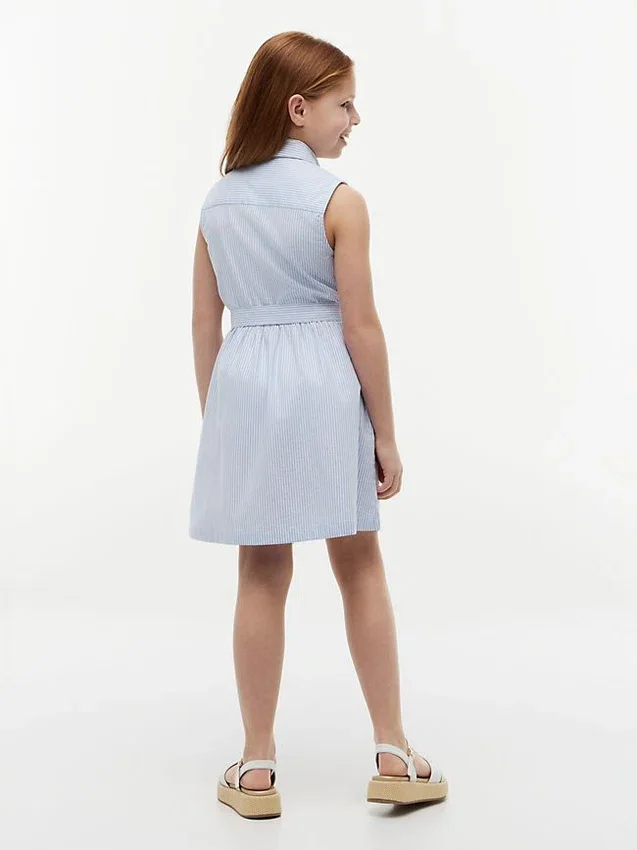 Kids’ Sleeveless Belted Shirtdress Kids’ Sleeveless Belted Shirtdress