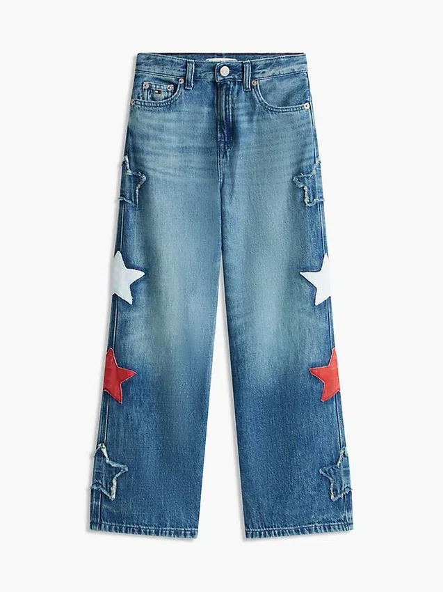 Kids’ Star Motif High-Rise Wide Leg Jean Kids’ Star Motif High-Rise Wide Leg Jean