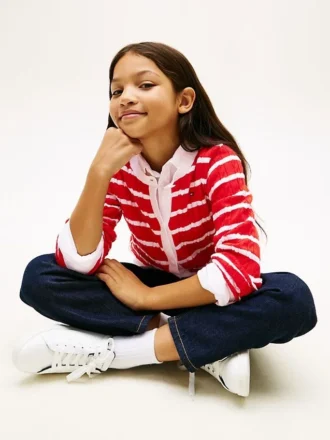 Kids’ Stripe Cable Knit Cardigan