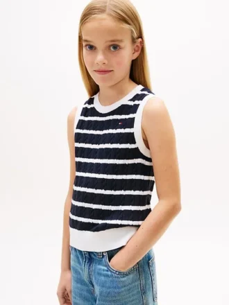 Kids’ Stripe Cable Knit Vest