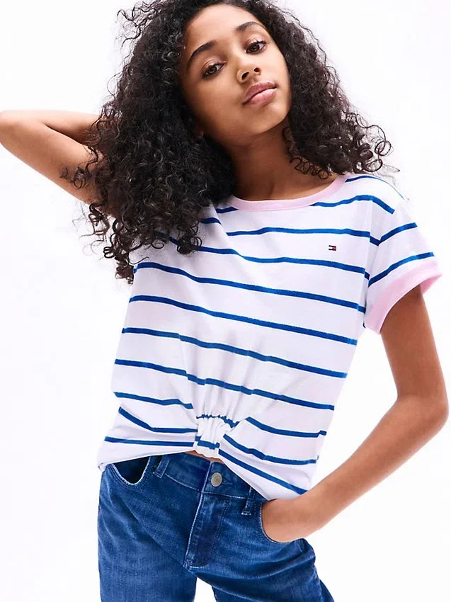 Kids’ Stripe Knot-Hem T-Shirt Kids’ Stripe Knot-Hem T-Shirt