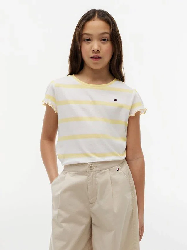 Kids’ Stripe Lettuce-Trim Sleeve T-Shirt Kids’ Stripe Lettuce-Trim Sleeve T-Shirt