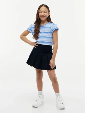 Kids’ Stripe Lettuce-Trim Sleeve T-Shirt