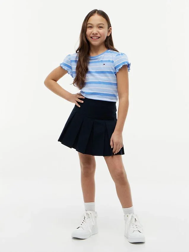 Kids’ Stripe Lettuce-Trim Sleeve T-Shirt Kids’ Stripe Lettuce-Trim Sleeve T-Shirt