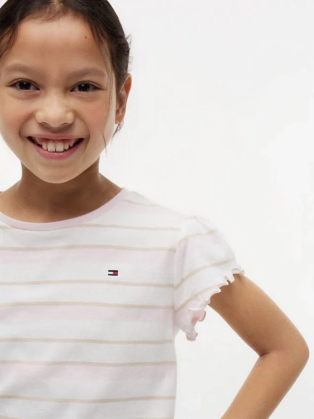Kids’ Stripe Lettuce-Trim Sleeve T-Shirt Kids’ Stripe Lettuce-Trim Sleeve T-Shirt