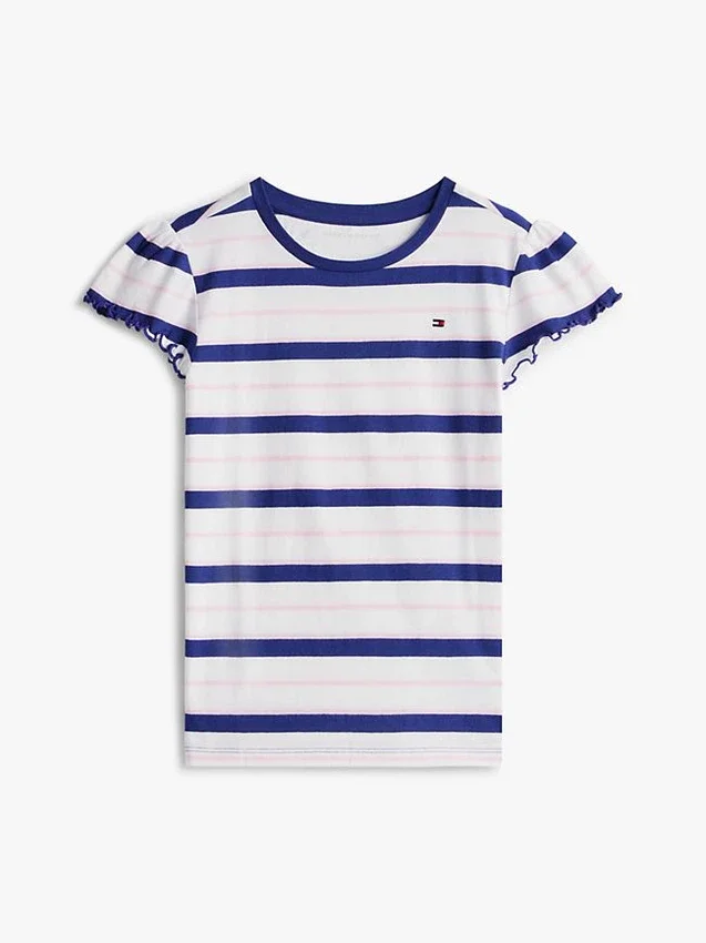 Kids’ Stripe Lettuce-Trim Sleeve T-Shirt Kids’ Stripe Lettuce-Trim Sleeve T-Shirt