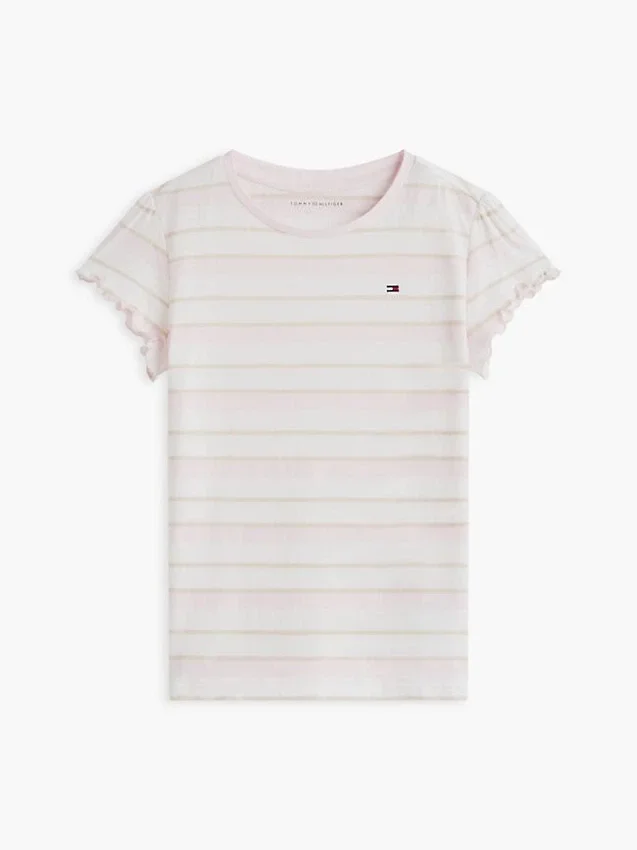 Kids’ Stripe Lettuce-Trim Sleeve T-Shirt Kids’ Stripe Lettuce-Trim Sleeve T-Shirt