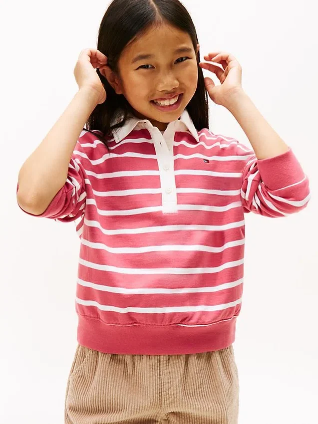 Kids’ Stripe Polo Sweatshirt Kids’ Stripe Polo Sweatshirt