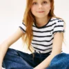Kids’ Stripe Ruffle-Sleeve T-Shirt