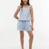 Kids’ Stripe Seersucker Flutter Top
