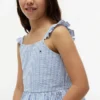 Kids’ Stripe Seersucker Flutter Top