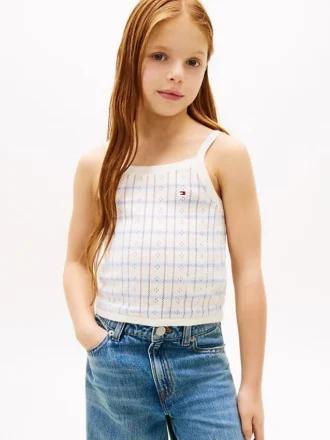 Kids’ Striped Pointelle Sweater Tank