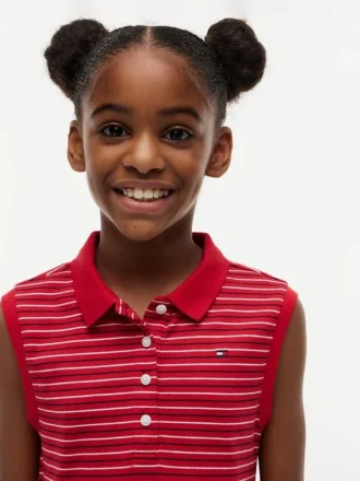Kids’ Striped Sleeveless Polo Dress
