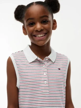 Kids’ Striped Sleeveless Polo Dress